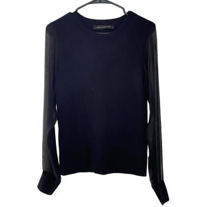 Sally Lapointe wool cashmere sweater silk sleeves sz M